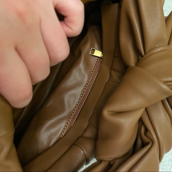 Cute Brown Leather Bow Clutch - Picture 5 of 5